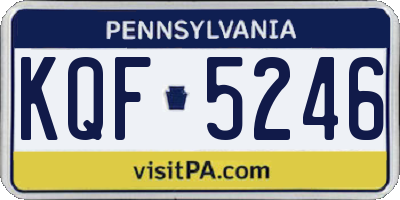 PA license plate KQF5246