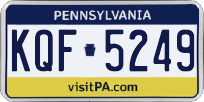 PA license plate KQF5249