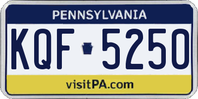 PA license plate KQF5250
