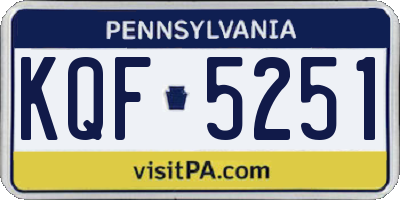 PA license plate KQF5251