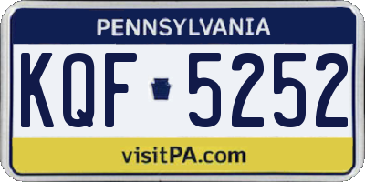 PA license plate KQF5252