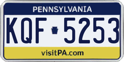 PA license plate KQF5253
