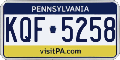 PA license plate KQF5258