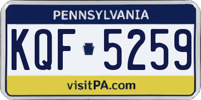 PA license plate KQF5259