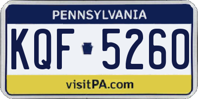 PA license plate KQF5260