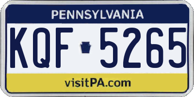PA license plate KQF5265