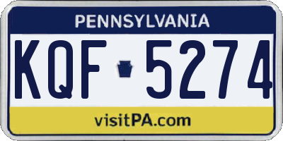 PA license plate KQF5274
