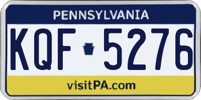 PA license plate KQF5276