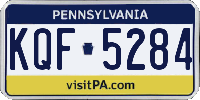 PA license plate KQF5284