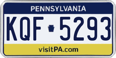 PA license plate KQF5293