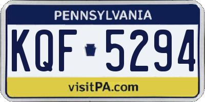 PA license plate KQF5294
