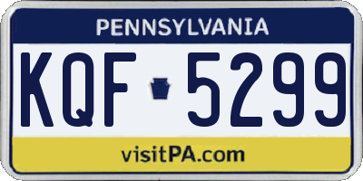 PA license plate KQF5299