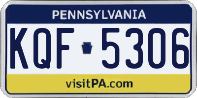 PA license plate KQF5306
