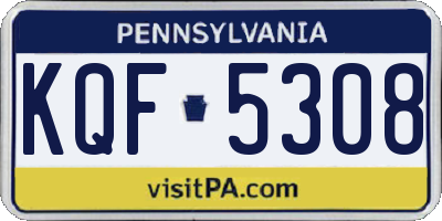 PA license plate KQF5308