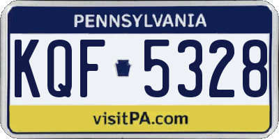 PA license plate KQF5328