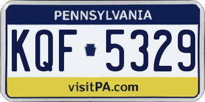 PA license plate KQF5329