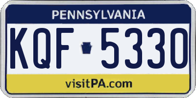 PA license plate KQF5330