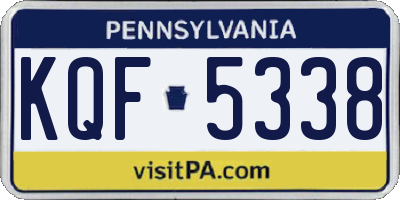 PA license plate KQF5338