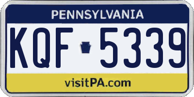 PA license plate KQF5339