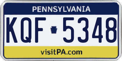 PA license plate KQF5348