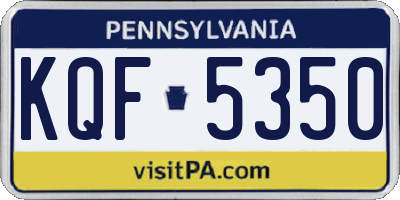 PA license plate KQF5350