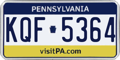 PA license plate KQF5364