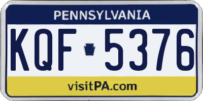 PA license plate KQF5376