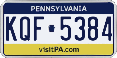 PA license plate KQF5384