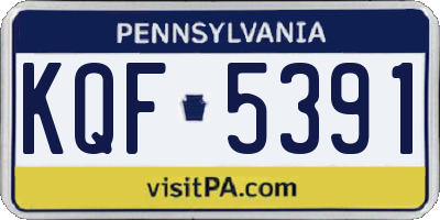 PA license plate KQF5391
