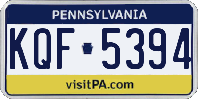 PA license plate KQF5394