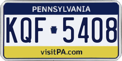 PA license plate KQF5408