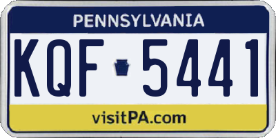 PA license plate KQF5441