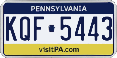 PA license plate KQF5443
