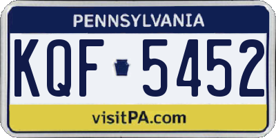 PA license plate KQF5452
