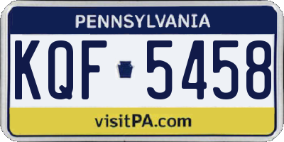 PA license plate KQF5458