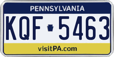 PA license plate KQF5463