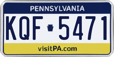 PA license plate KQF5471