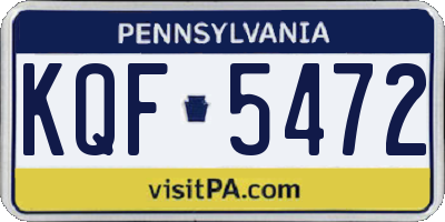 PA license plate KQF5472