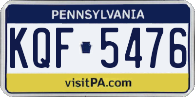 PA license plate KQF5476