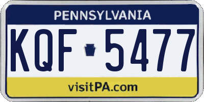 PA license plate KQF5477