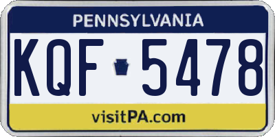 PA license plate KQF5478