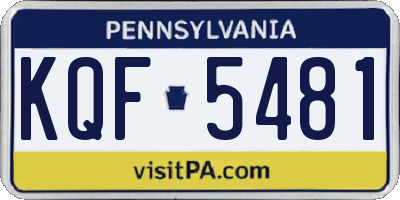 PA license plate KQF5481