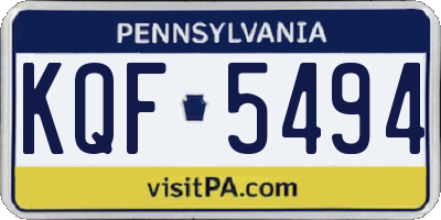PA license plate KQF5494