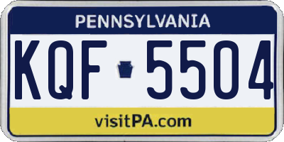 PA license plate KQF5504