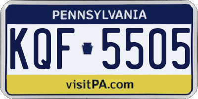 PA license plate KQF5505