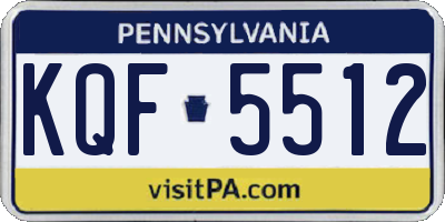 PA license plate KQF5512