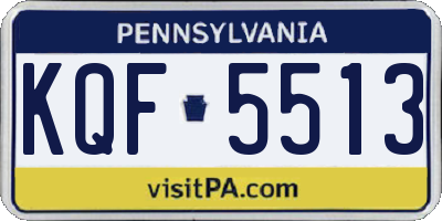 PA license plate KQF5513