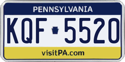 PA license plate KQF5520