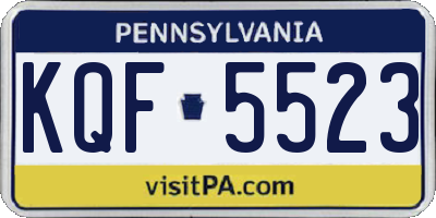 PA license plate KQF5523
