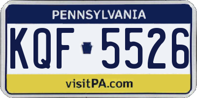 PA license plate KQF5526
